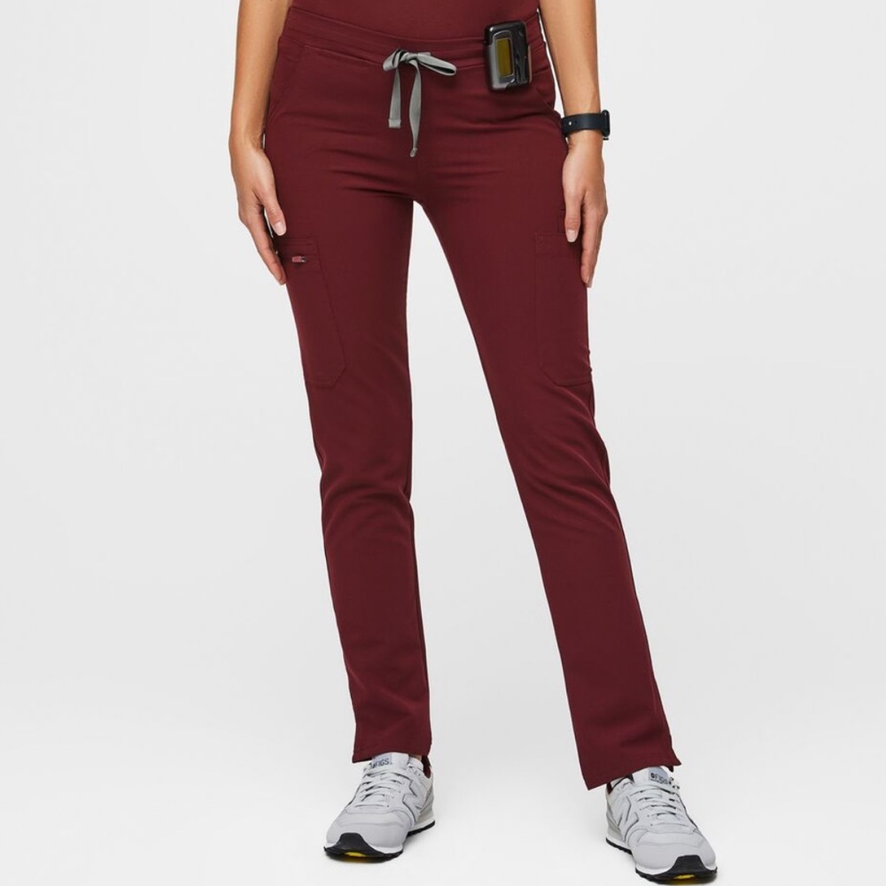 Figs Burgundy Yola Skinny Scrub Pants